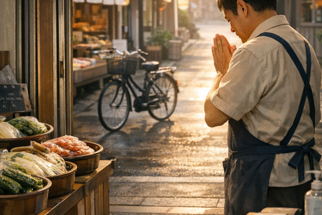 今日も神棚に手を合わせて営業開始です！