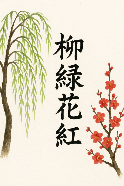 座右の銘は「柳緑花紅」